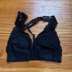 PINK Black Lace Bralette